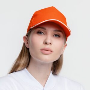 Бейсболка Classic 2.0, оранжевая с белым кантом - изображение 7