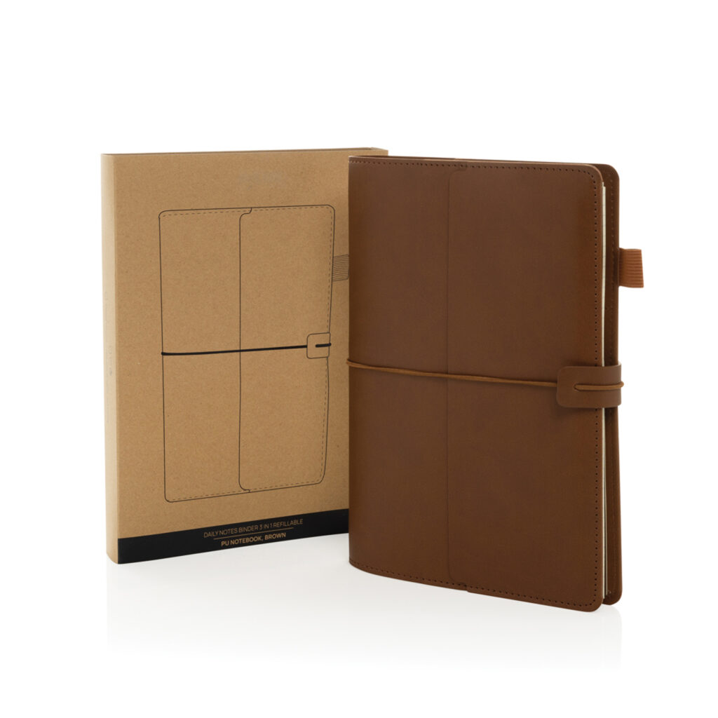 Многофункциональный блокнот Daily Notes Binder 3 в 1 в обложке из PU, А5 коричневый