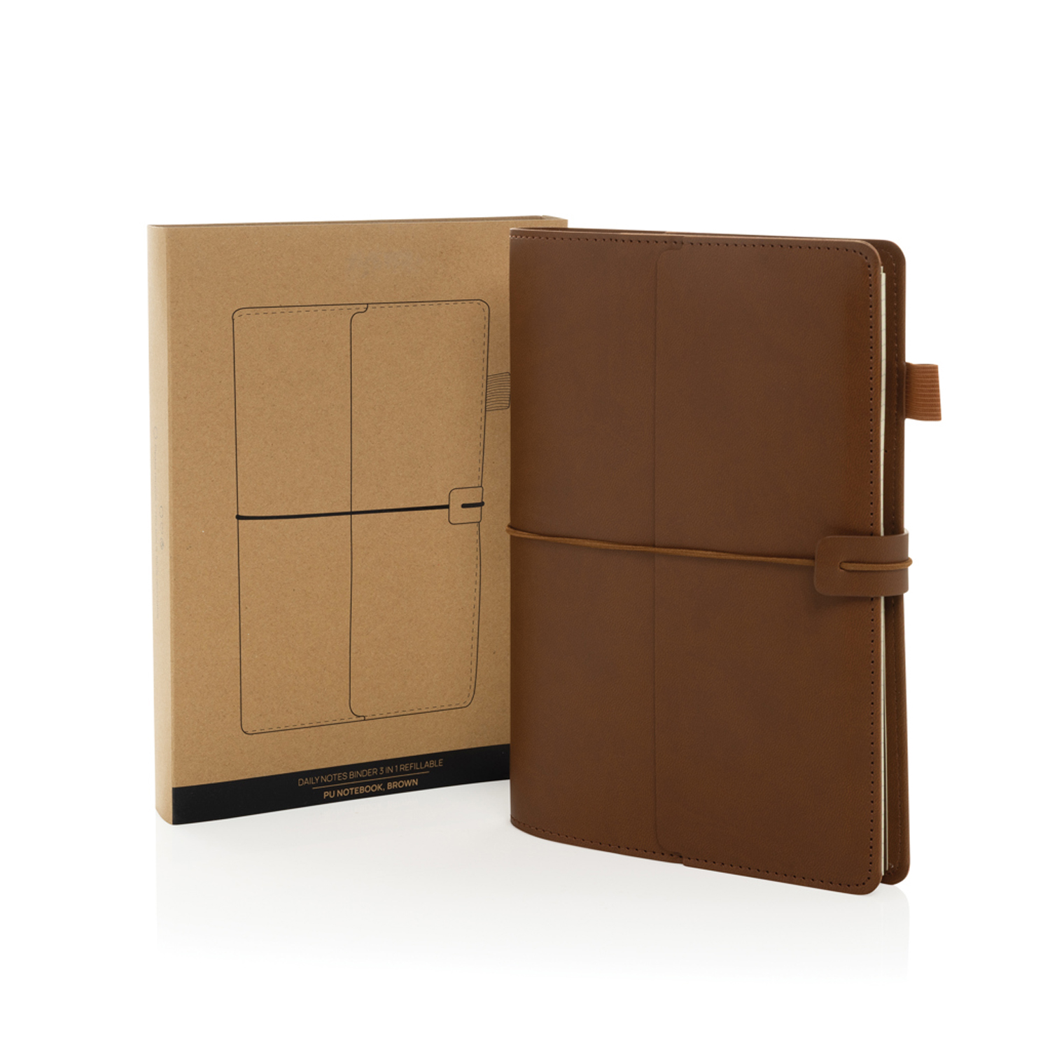 Многофункциональный блокнот Daily Notes Binder 3 в 1 в обложке из PU, А5 коричневый - изображение 3