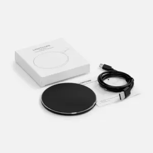 Беспроводное зарядное устройство с подсветкой Lightcore, черное - изображение 5